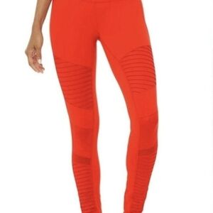 Alo Cherry Airbrush Moto High Rise Leggings Medium EUC